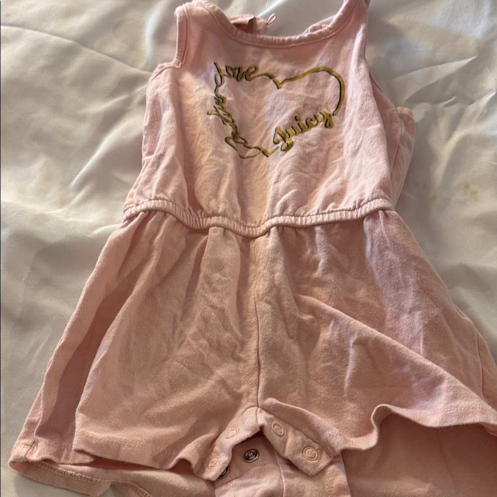Juicy Couture Light Pink Romper with Gold Accents 24 months